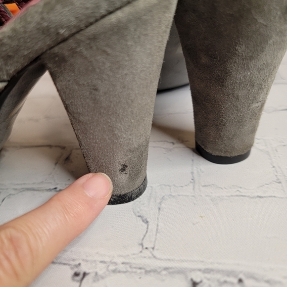 Anthropology Farylrobin Gray Suede Cage Sandles Size 7 - Picture 4 of 7